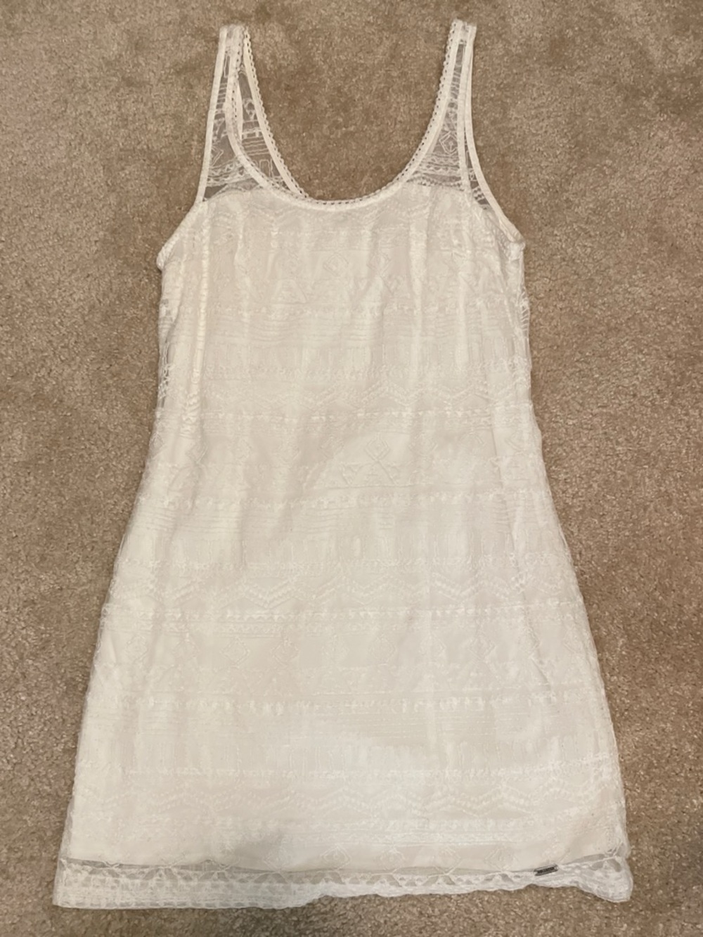 White lace mini dress